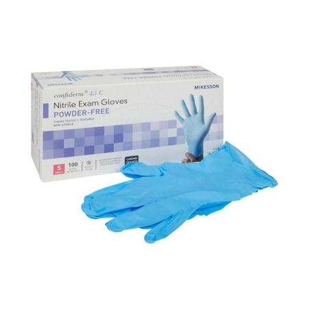 Mckesson Confiderm 4.5C, Disposable Gloves, Nitrile, Powder-Free, S, 1000 PK, Blue 14-654C
